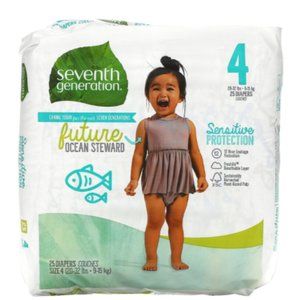 Seventh Generation Size 4 Diapers 20-32lbs/9-15kg